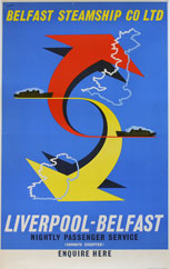 click for 15K .jpg image of Belfast Steamship poster