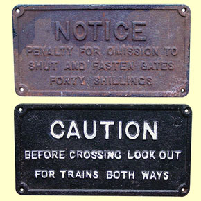 click for 26K .jpg image of GNRI double sided gate notice