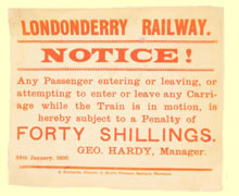 click for 14K .jpg image of Londonderry Railway notice