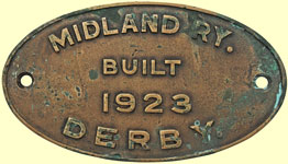 click for 15K .jpg image of Midland (NCC) loco worksplate