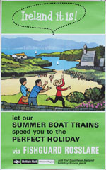 click for 17K .jpg image of Fisguard crossing tourist poster