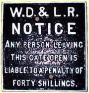 click for 11K .jpg image of WDLR gate notice